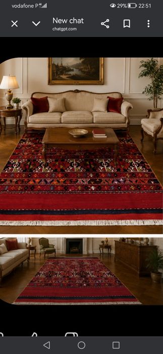 Tapete kilim em lã - lavado. Pronto a usar.