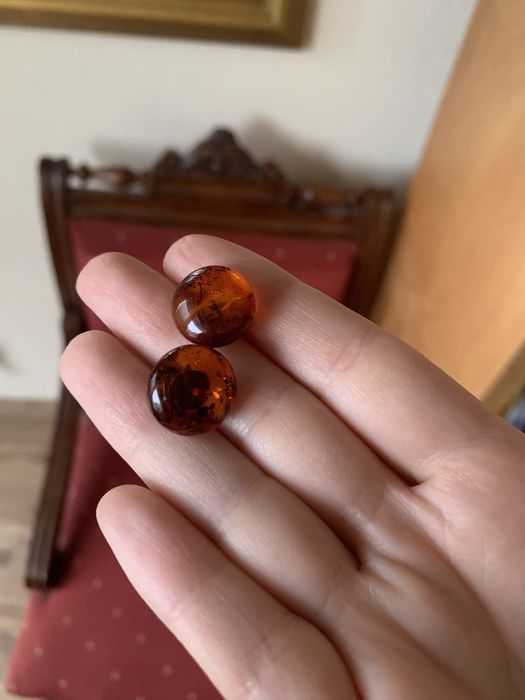 Винтажные серьги с янтарем (Германия)