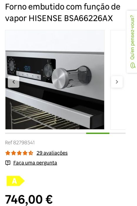 Forno embutido com função de vapor HISENSE BSA66226AX