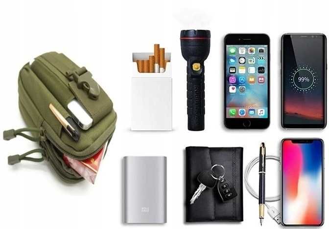 Zestaw Survivalowy Taktyczny Militarny Zestaw Saszetka + Pas