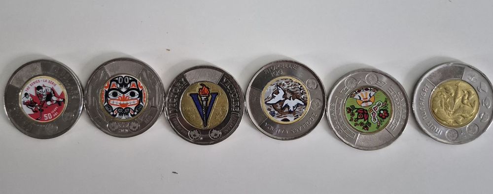 Zestaw 6 monet kolekcjonerskich 2$ Kanada (Toonie)