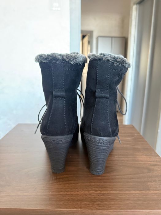 Черевики (чоботи) зимові чорні  замшеві 37 розмір