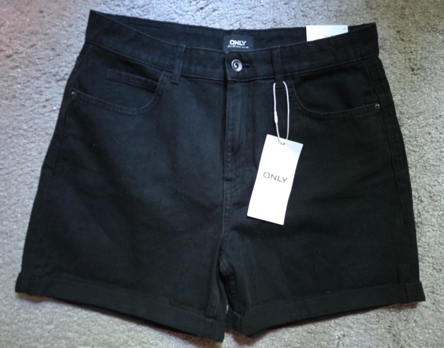 Only Onlvega Szorty Jeansowe Czarne,rozmiar-M