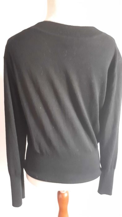 Massimo Dutti - oryginalny damski grafitowy sweter roz.L wełna merino