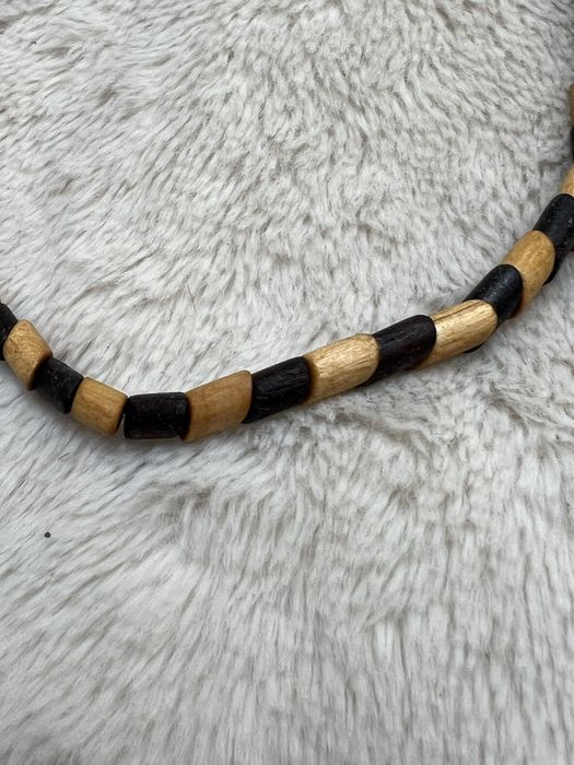 Naszyjnik korale koraliki drewniane drewno egzotyczny unisex boho 21