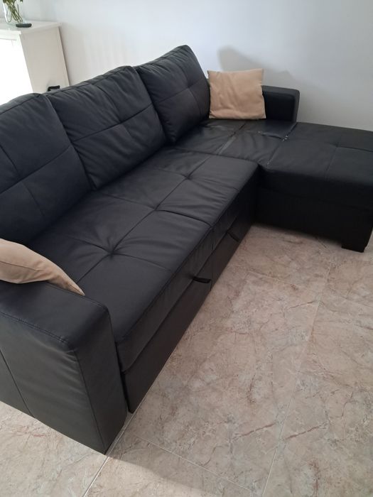 Sofá Chaise Longue e conversível em Cama