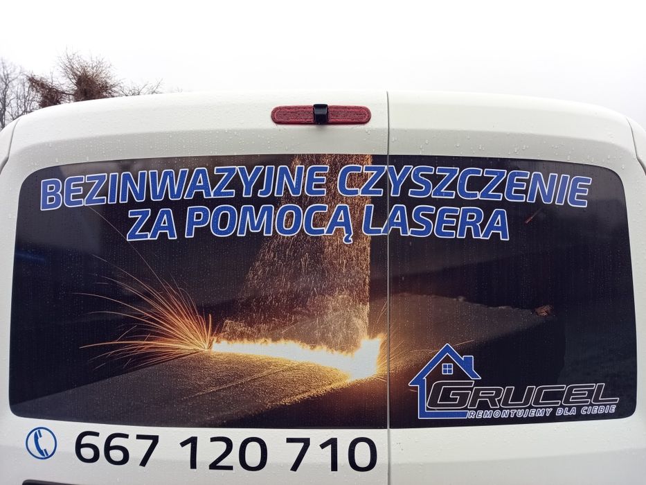 Czyszczenie  laserem cegły , stali itp.