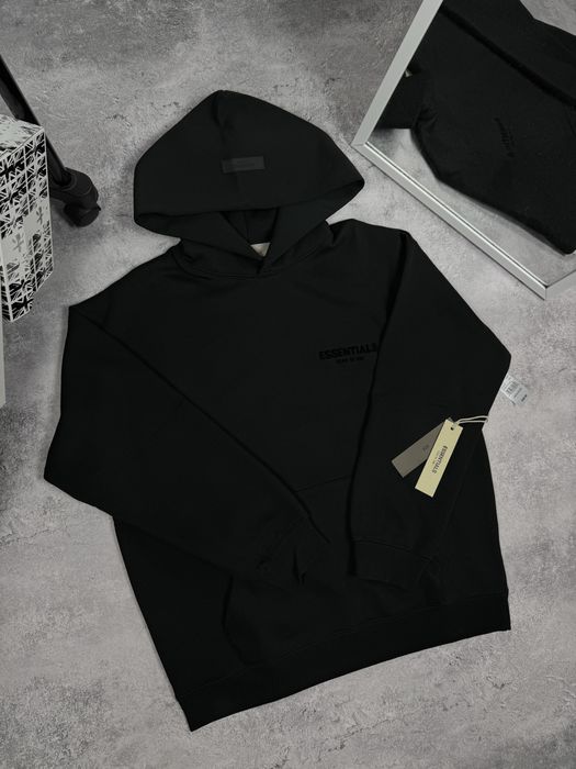 ТОП ЯКІСТЬ 1:1 Худі Essentials / Худи Есеншл / S,M,L,XL / В чорному та сірому кольорі