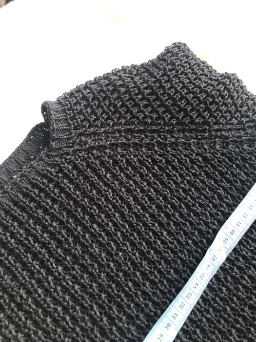 Czarny sweter OVERSIZE | Ażurowy splot | Made in Italy