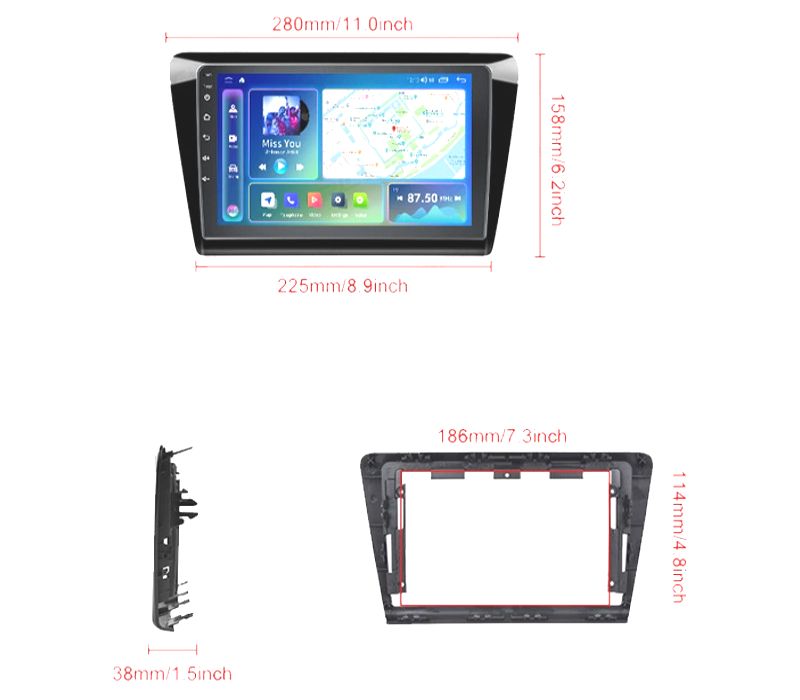 RÁDIO GPS ANDROID 13 SKODA RAPID 12-19