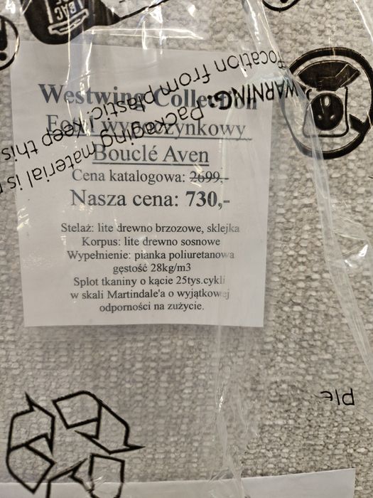 Fotel wypoczynkowy Westwing Collection Bouclé Aven Beżowy