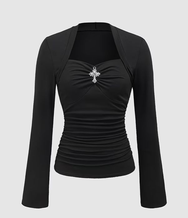 кофта готика з хрестом y2k sk8 grunge vintage