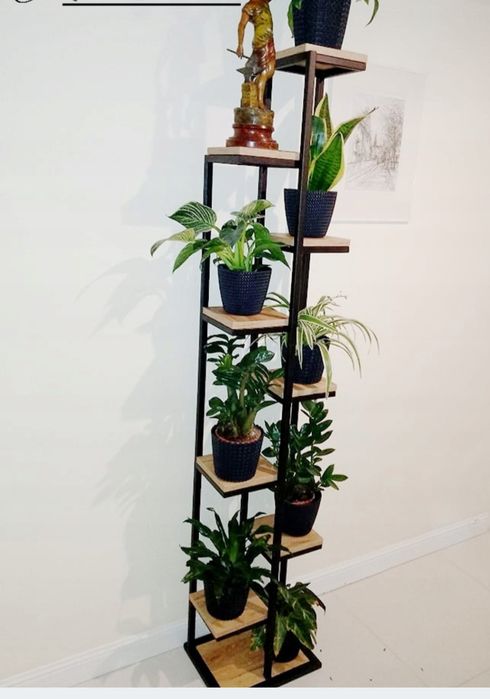 Kwietnik wysoki loft industrialny XXL czarny nowy