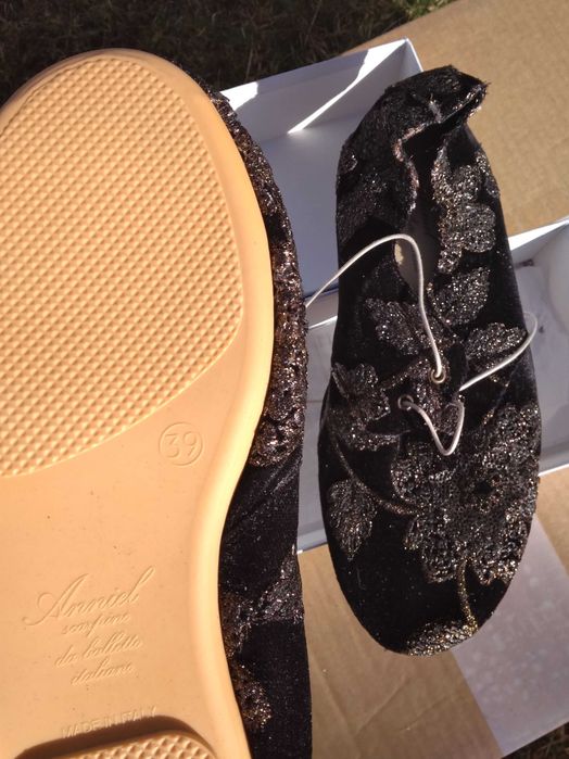 Anniel 39 nowe buty kwiaty welur