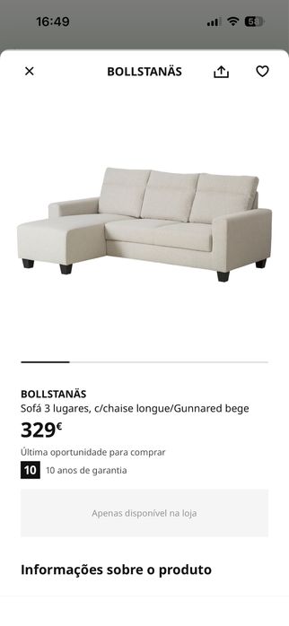 Sofá Bollstanas Ikea