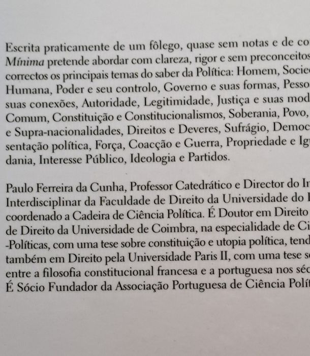 Politica Minima de Paulo Ferreira da Cunha