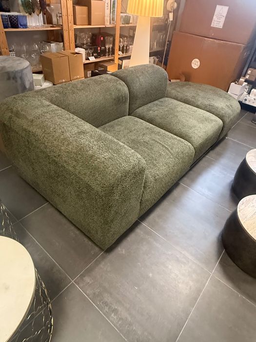 Szezlong modułowy Teddy-Bouclé z pufem Westwing