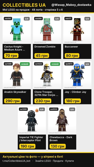 Lego Star Wars Мініфігурки Лего Стар Варс Оригінал та інші