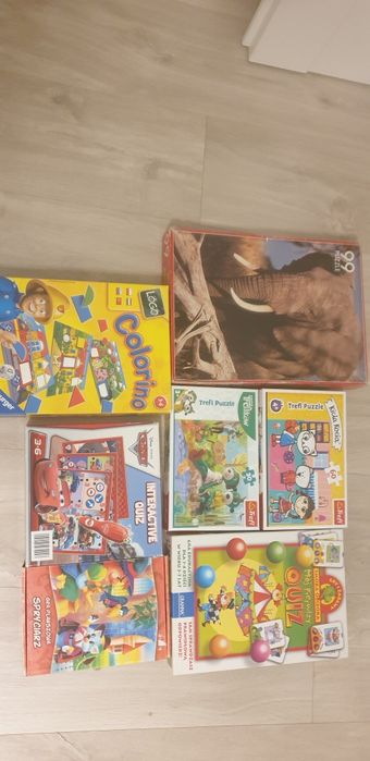 Zestaw puzzli i gier 7 szt  3-6 lat