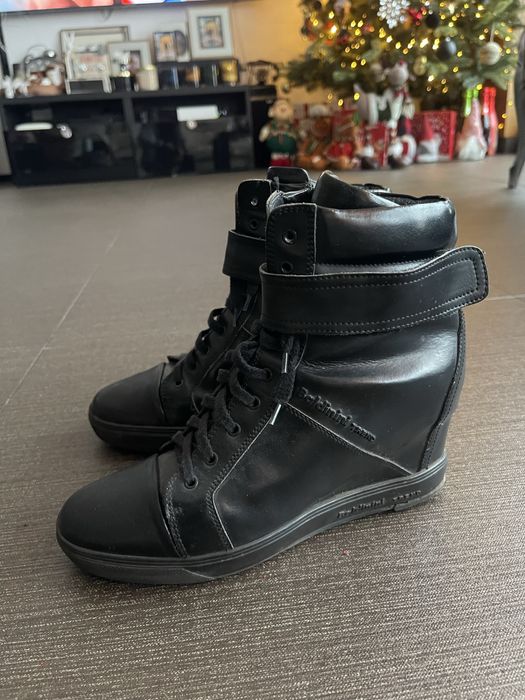 BALDININI sneakersy trampki na koturnie r.39 skóra naturalna