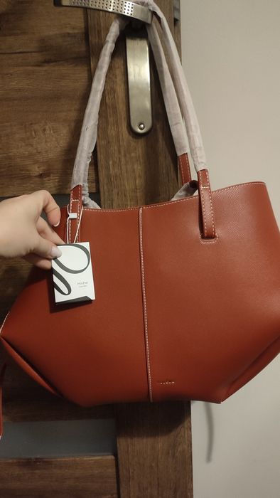 Torba shopper Polene Paris brąz