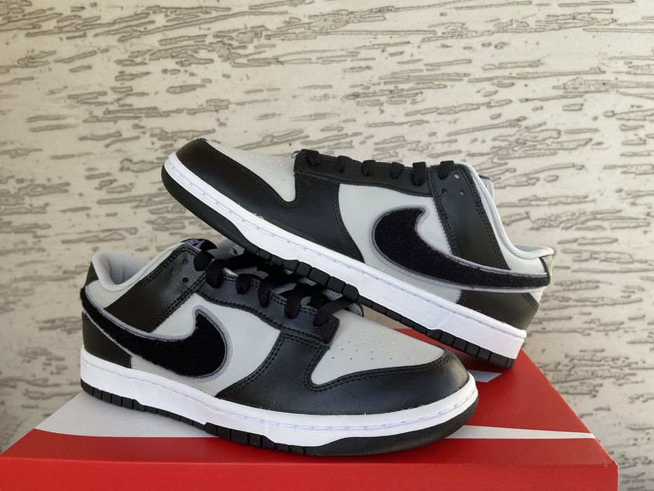 Nike Dunk Low Chenille Swoosh Black Grey 46 *NOWE*