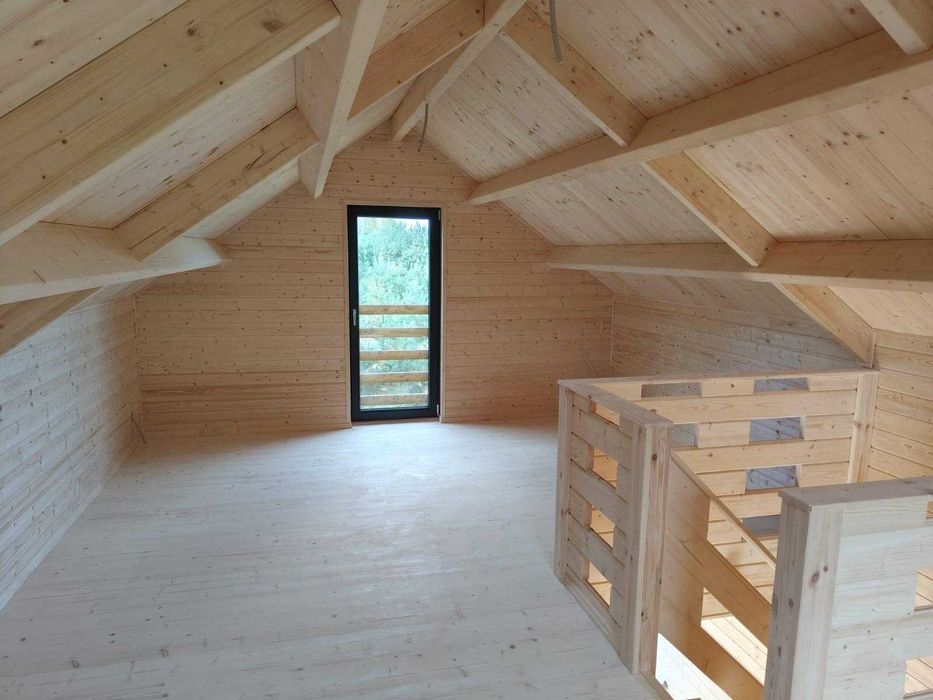 Drewniany domek letniskowy Jan III 65 +27 m2-ROD, ośrodek wypoczynkowy
