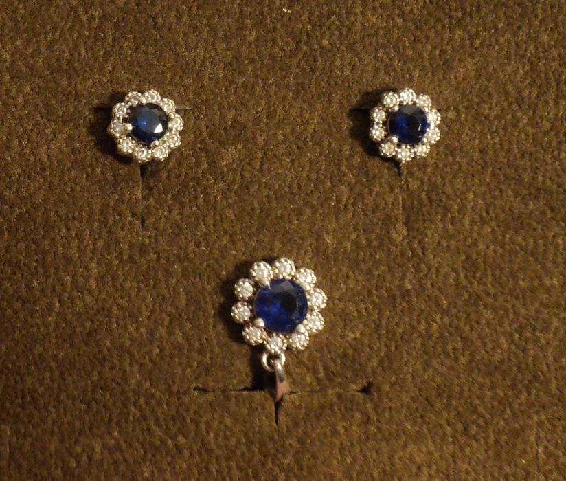 Piękny Komplet biżuterii Niebieska Księżniczka W. Kruk