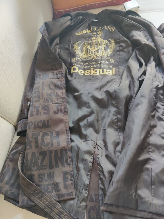 Casaco, gabardina castanha, Desigual, 34