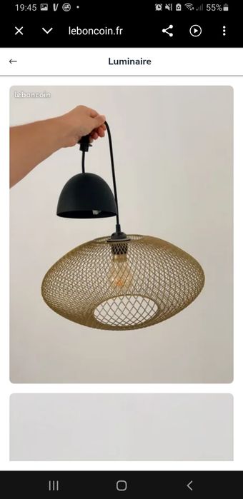 Lampa złoty klosz