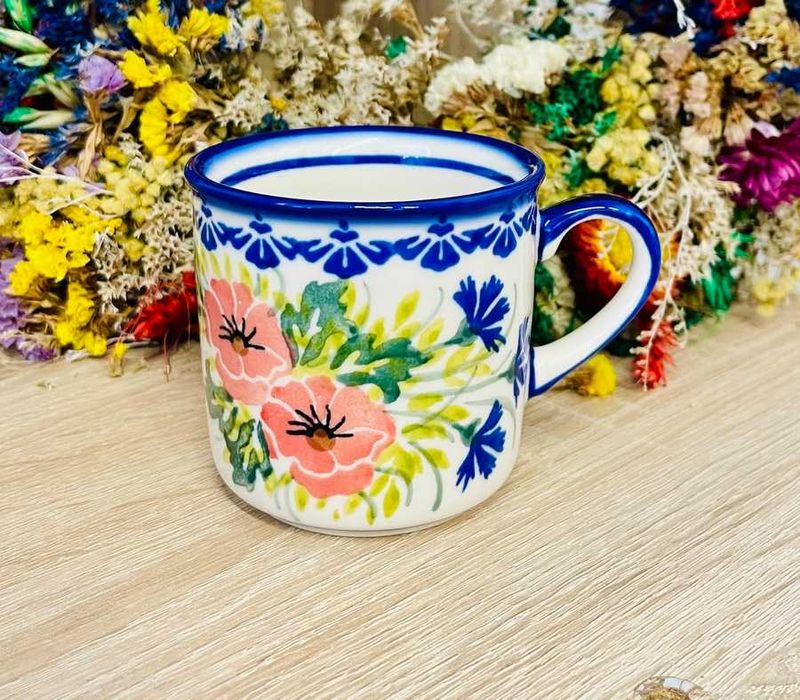 Ceramika Bolesławiec. Kubek maki unikat 200 ml (2839)