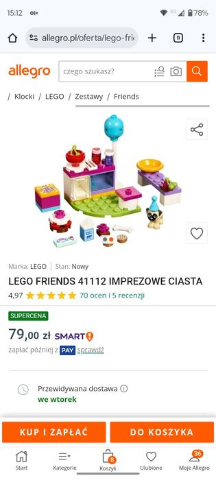 LEGO friends 41112 IMPREZOWE CIASTA kompletny zestaw