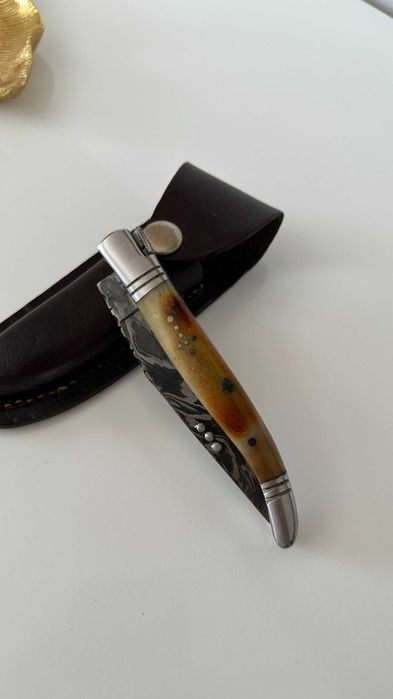 Navalha Damascus - Aço de Damasco/Feita à mão
