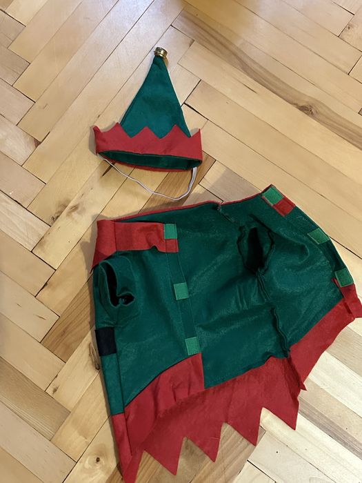 Костюм новорічний для собаки, костюм для собаки ельф