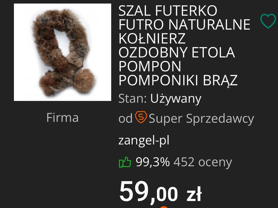 Szal z prawdziwego futra