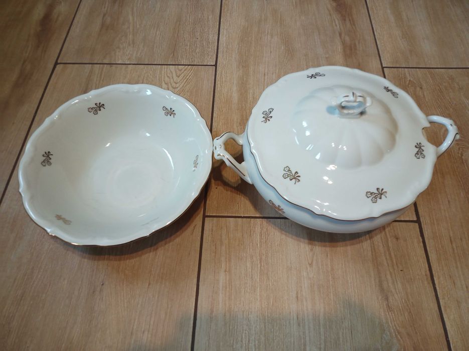 Waza ceramiczna stołowa do zupy + duża miska misa Wałbrzych komplet