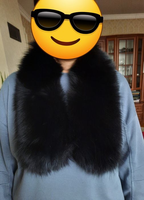 Хутро комір воротник песець чорний