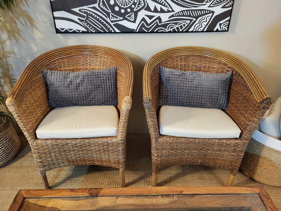 2 poltronas, cadeirao, palhinha, rattan, verga, rustico