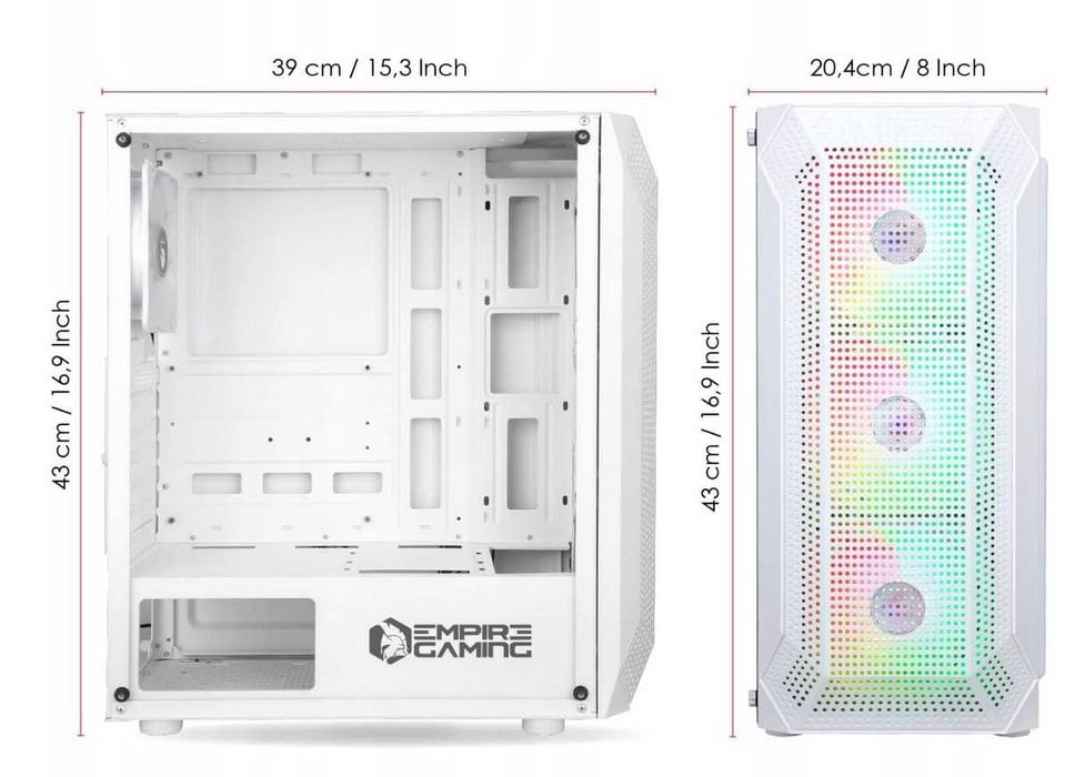 Obudowa EMPIRE GAMING OE-CA-22 Midi Tower biały