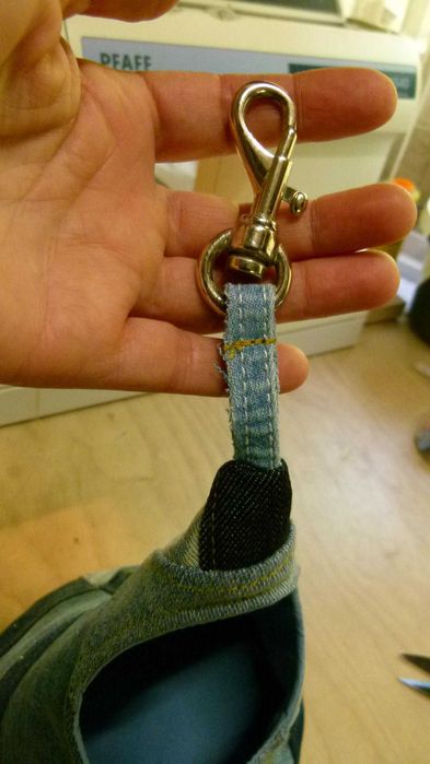 Saco de molas de roupa em patchwork de ganga "Tipi"