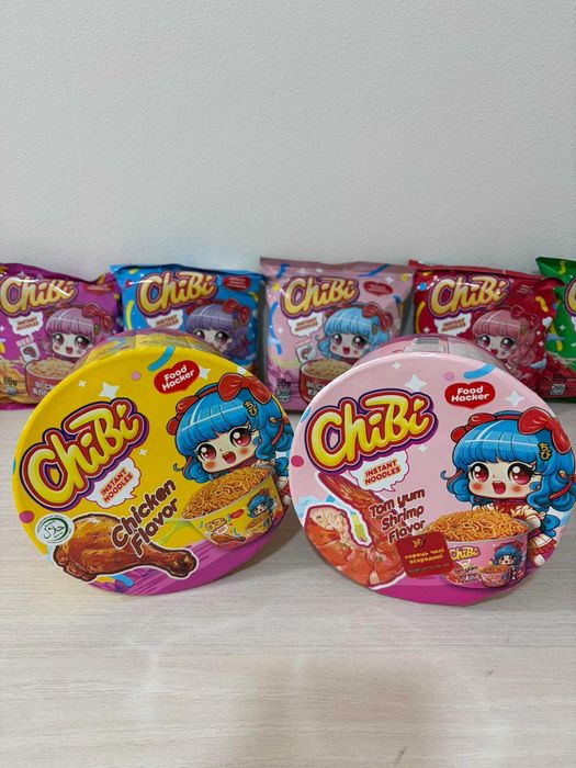 Вермішель швидкого приготування Chibi / Чібі / 65г / відро 85г в асорт