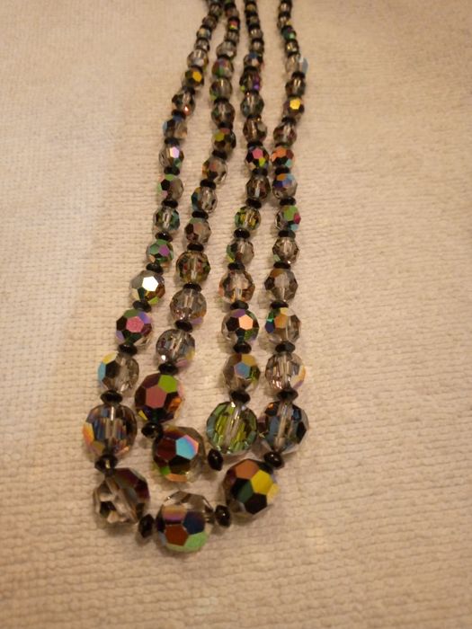 Бусы старая Чехия карнавальное стекло, чешская бижутерия,арбузное стек