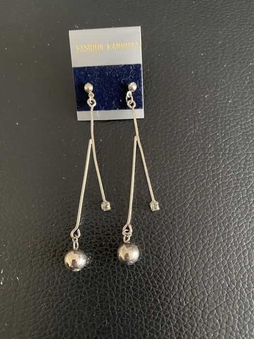 Srebrne długie kolczyki