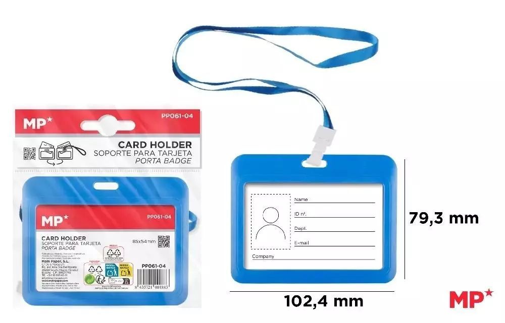Etui na identyfikator niebieskie. MP Main Paper