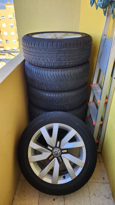 Jantes 16 Volkswagen, furacão 5x115 praticamente novas com pneus