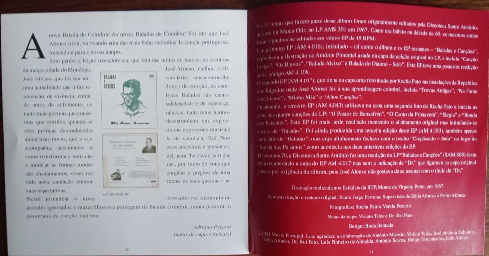 José Afonso	- - - - -		Baladas e Canções	- - - - -	CD64862472811394126