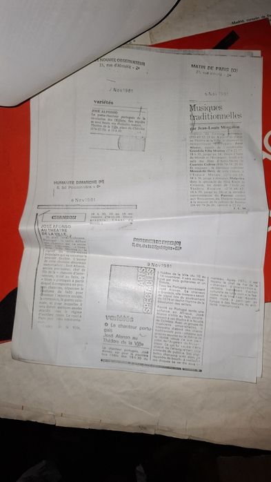 Zeca José Afonso press release francês 1981
