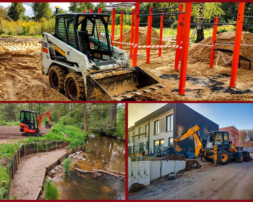 Prace ziemne Trawniki Ogrody Wod-Kan Drenaże Karczowanie Rekultywacja