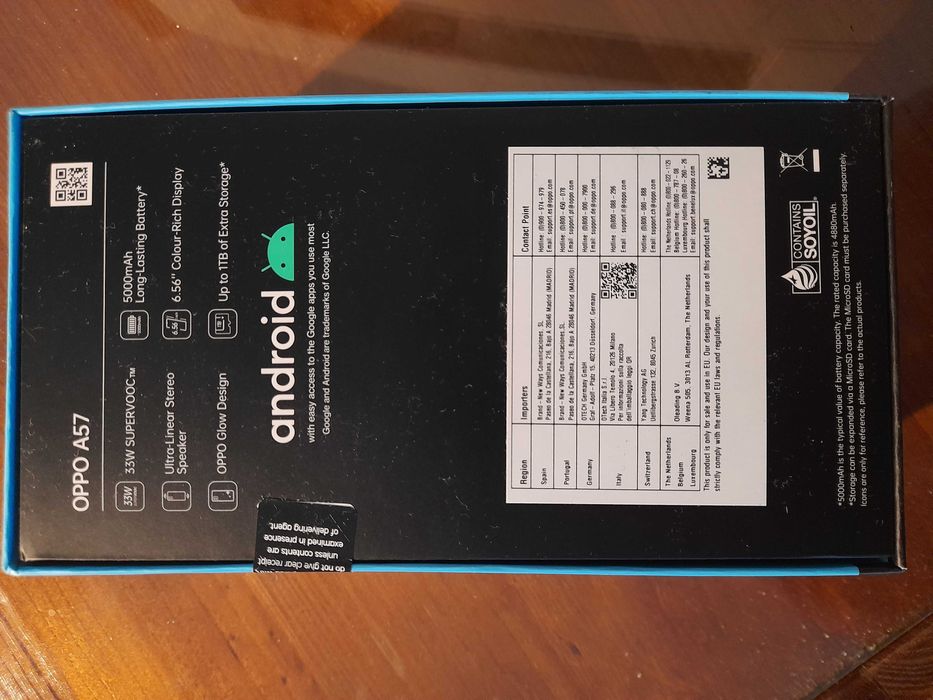 OPPO A57 Verde + OPPO Enco Air2 Pro com Garantia e ainda fechado