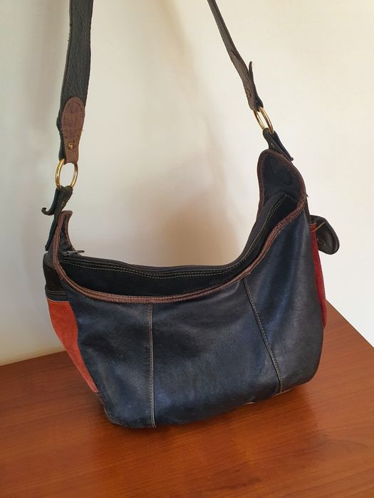 Skórzana torebka na ramię kolorowa